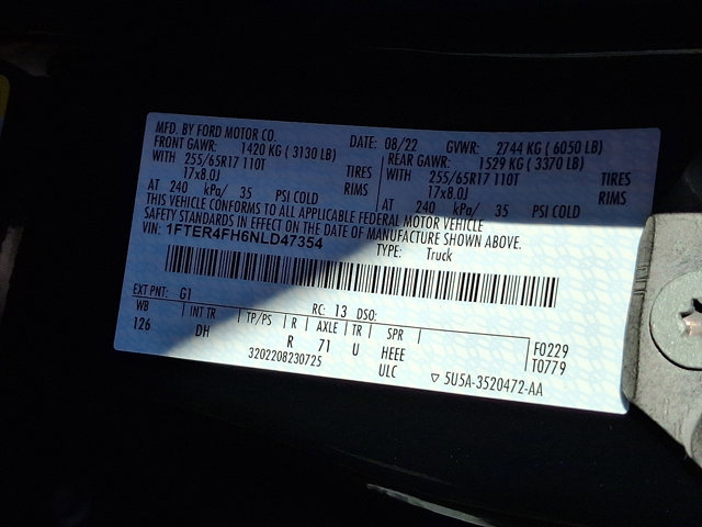 Certified 2022 Ford Ranger Lariat w/ Equipment Group 501A High image 30