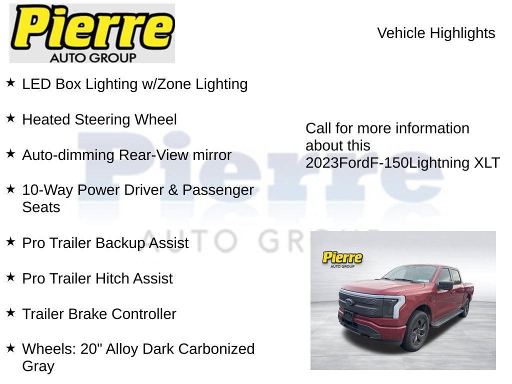 Certified 2023 Ford F150 Lightning XLT w/ Equipment Group 312A High AWD/4WD image 5