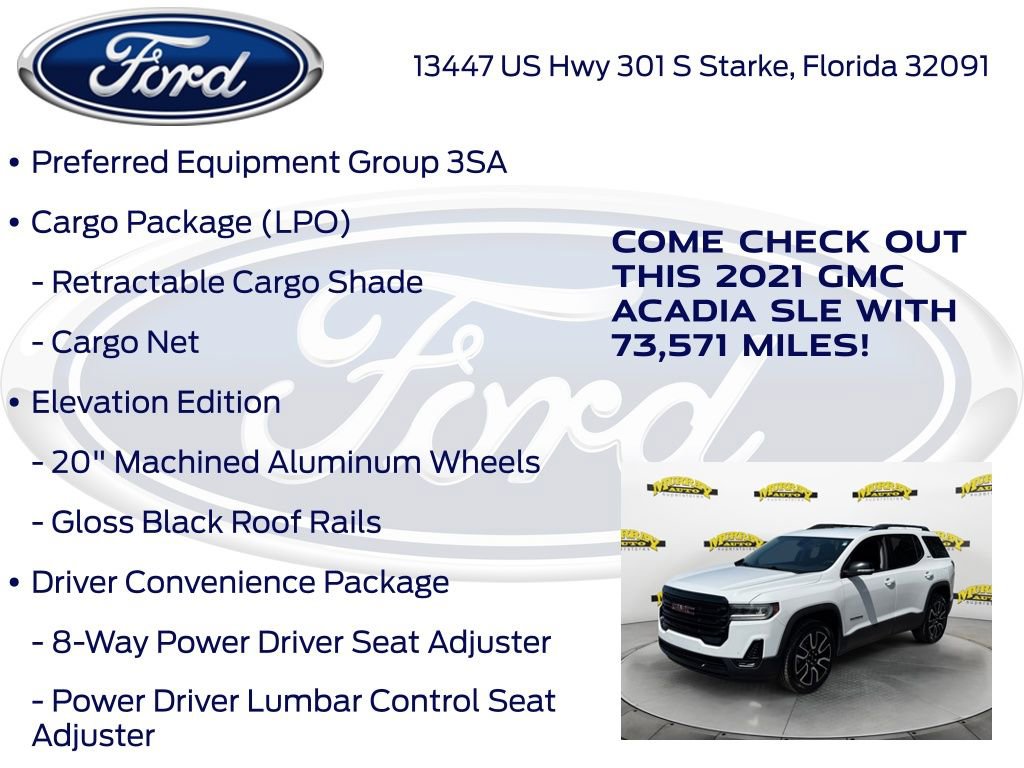 Used 2021 GMC Acadia SLE w/ Driver Convenience Package FWD image 15