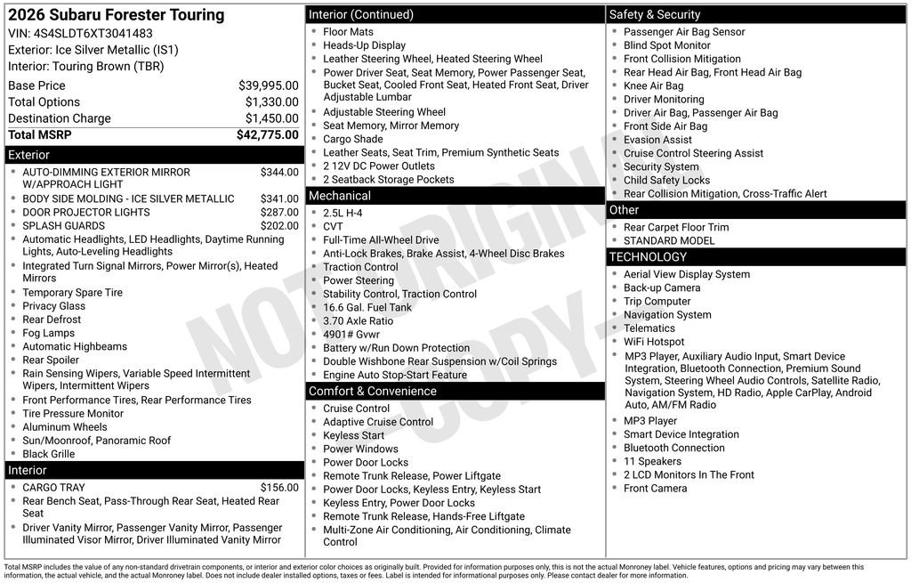 Used 2026 Subaru Forester Touring AWD/4WD image 13