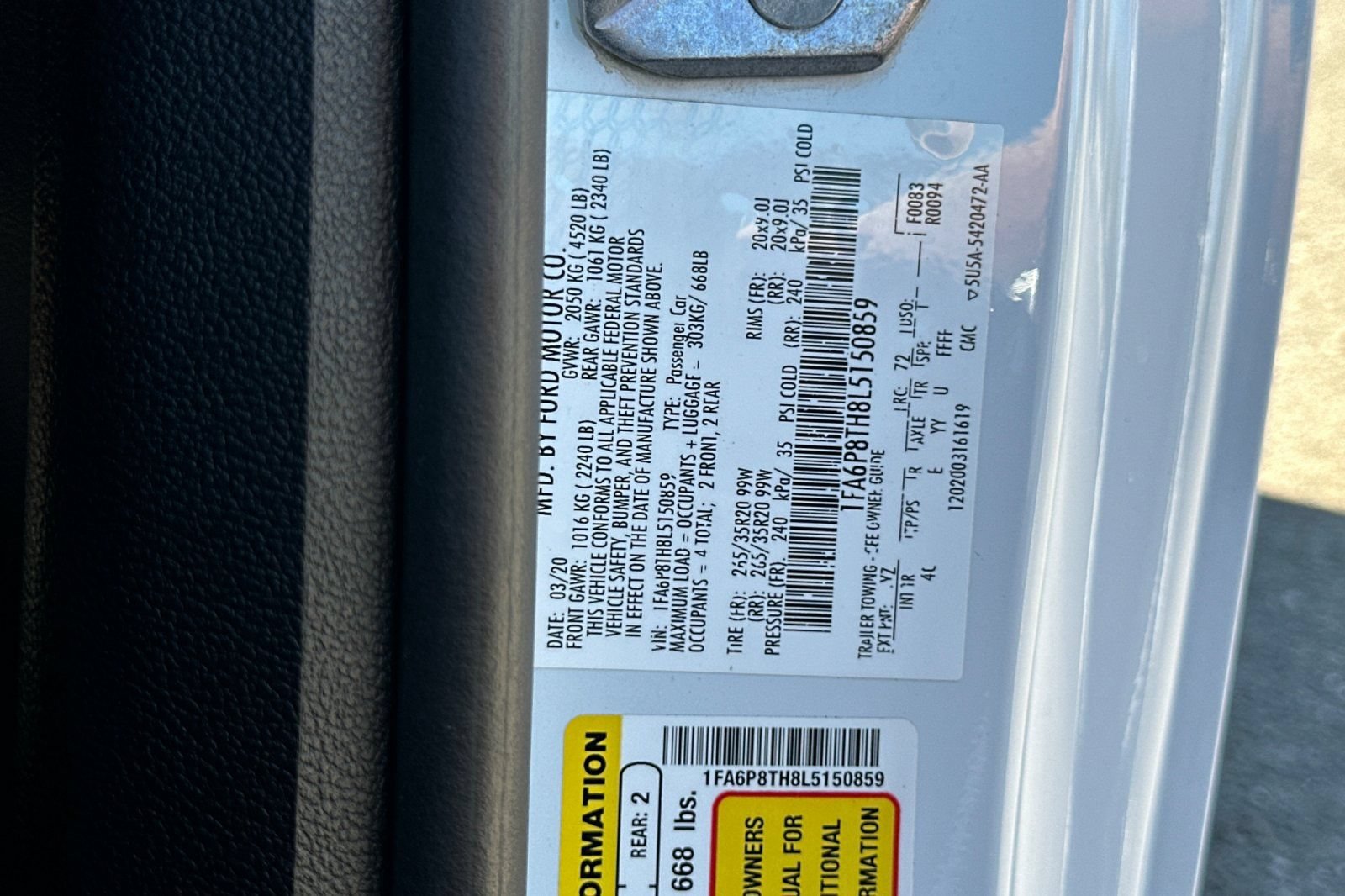 Certified 2020 Ford Mustang Premium RWD image 54