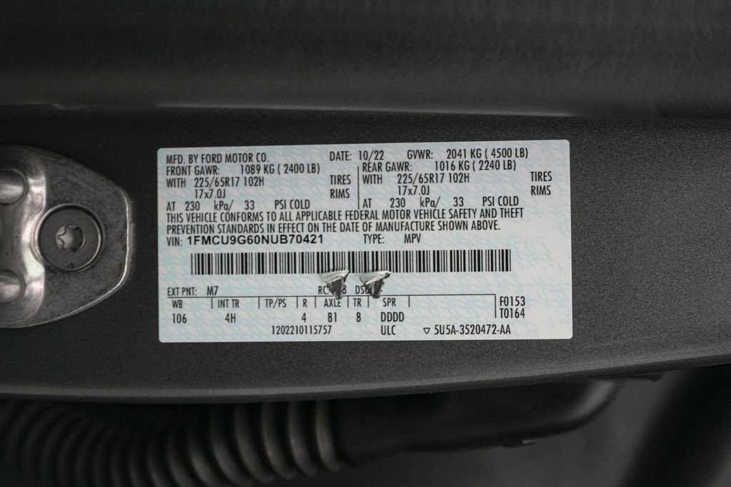 Certified 2022 Ford Escape SE w/ Convenience Package AWD/4WD image 24
