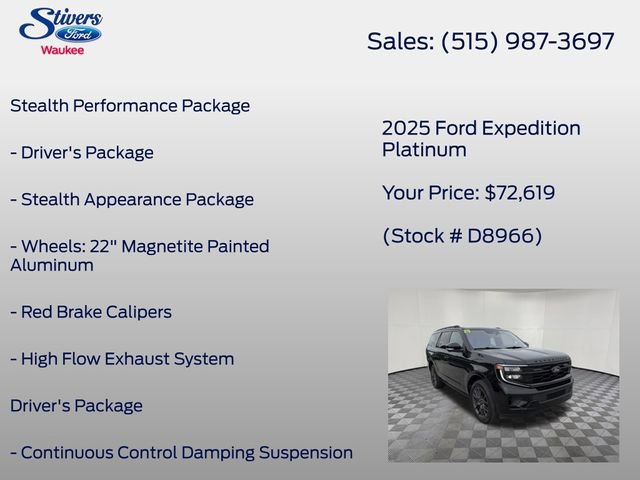 Certified 2025 Ford Expedition Platinum w/ Stealth Performance Package AWD/4WD image 8