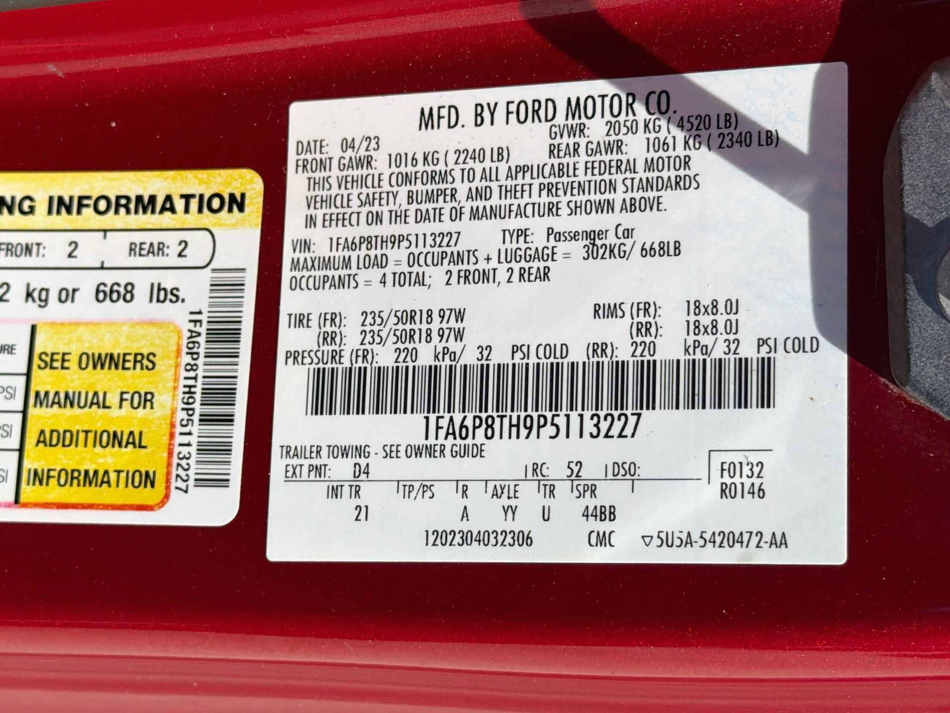 Certified 2023 Ford Mustang Coupe RWD image 29