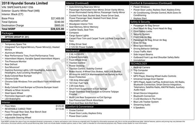 Used 2018 Hyundai Sonata Limited FWD image 4