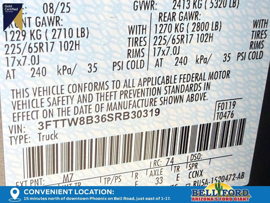 Certified 2025 Ford Maverick XL w/ Equipment Group 101A AWD/4WD image 33