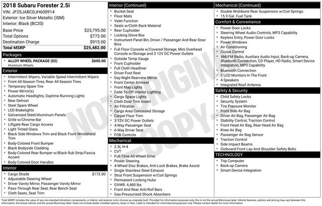 Used 2018 Subaru Forester 2.5i w/ Alloy Wheel Package image 34