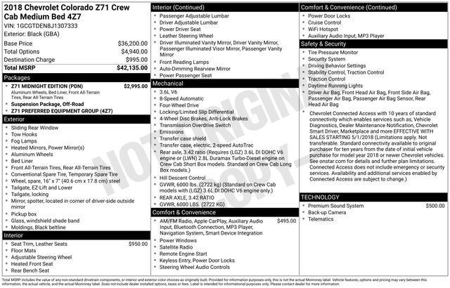 Used 2018 Chevrolet Colorado Z71 w/ Z71 Midnight Edition image 10