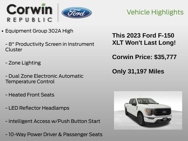 Certified 2023 Ford F150 XLT w/ Equipment Group 302A High image 14