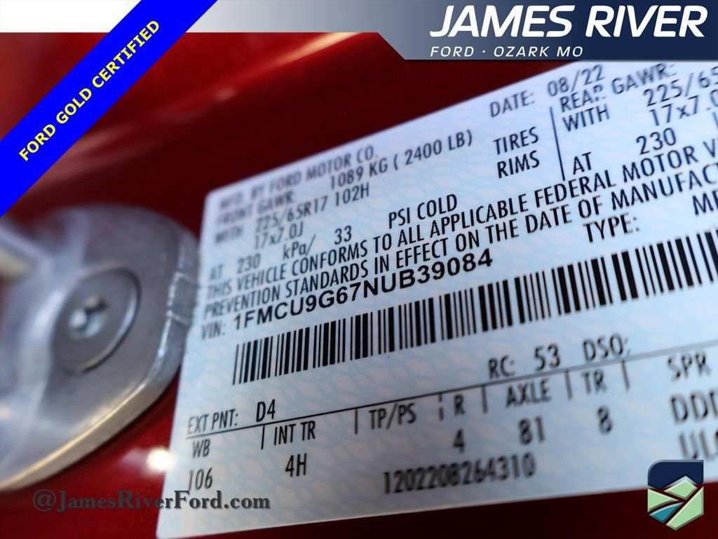 Certified 2022 Ford Escape SE w/ Convenience Package image 41