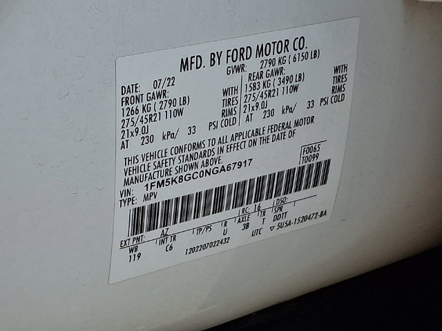 Certified 2022 Ford Explorer ST w/ Equipment Group 401A AWD/4WD image 28