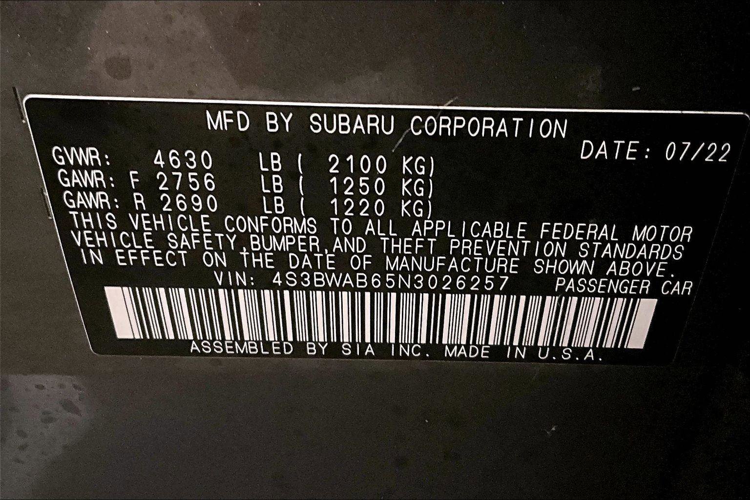 Used 2022 Subaru Legacy image 32