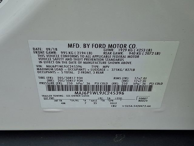 Certified 2018 Ford EcoSport Titanium AWD/4WD image 28