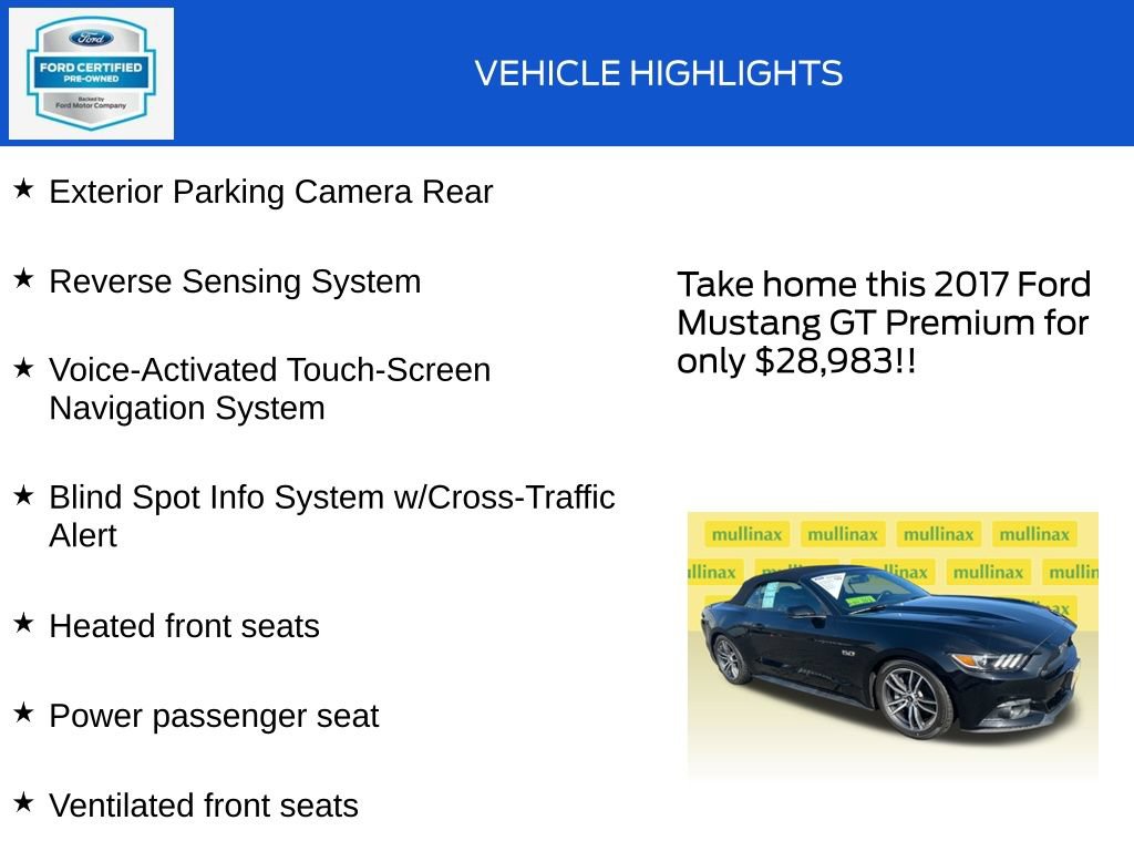 Certified 2017 Ford Mustang GT Premium w/ Equipment Group 401A RWD image 19