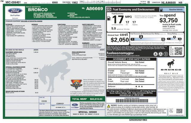 Certified 2022 Ford Bronco Big Bend w/ Sasquatch Package AWD/4WD image 7