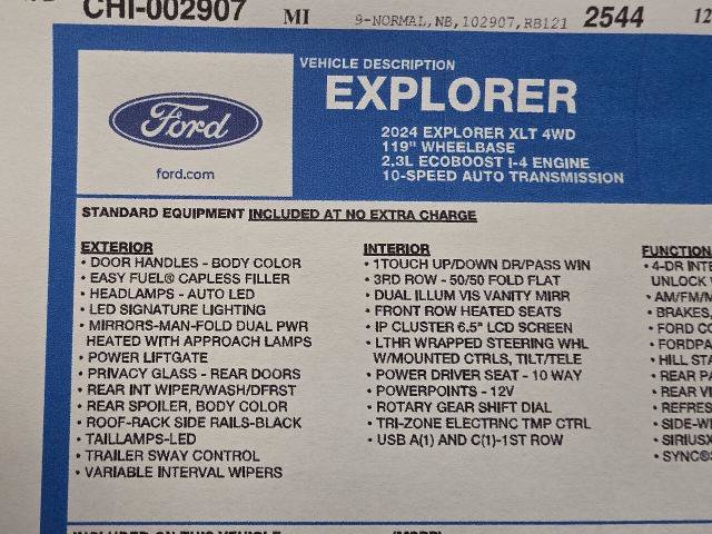 Certified 2024 Ford Explorer XLT w/ Equipment Group 202A AWD/4WD image 27