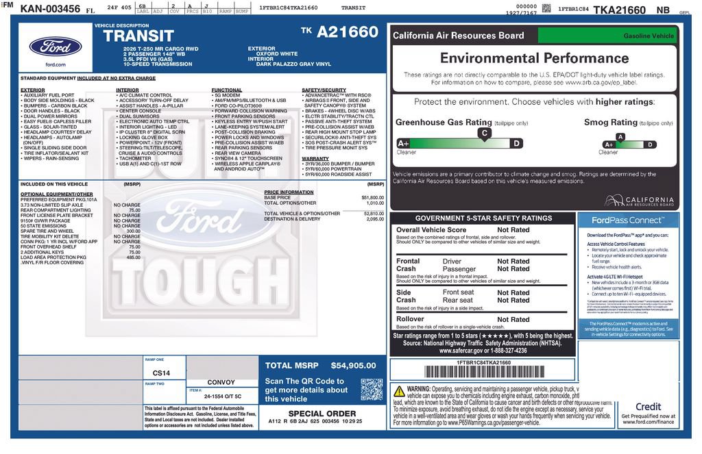 Certified 2026 Ford Transit 250 148 Medium Roof w/ Load Area Protection Package RWD image 5