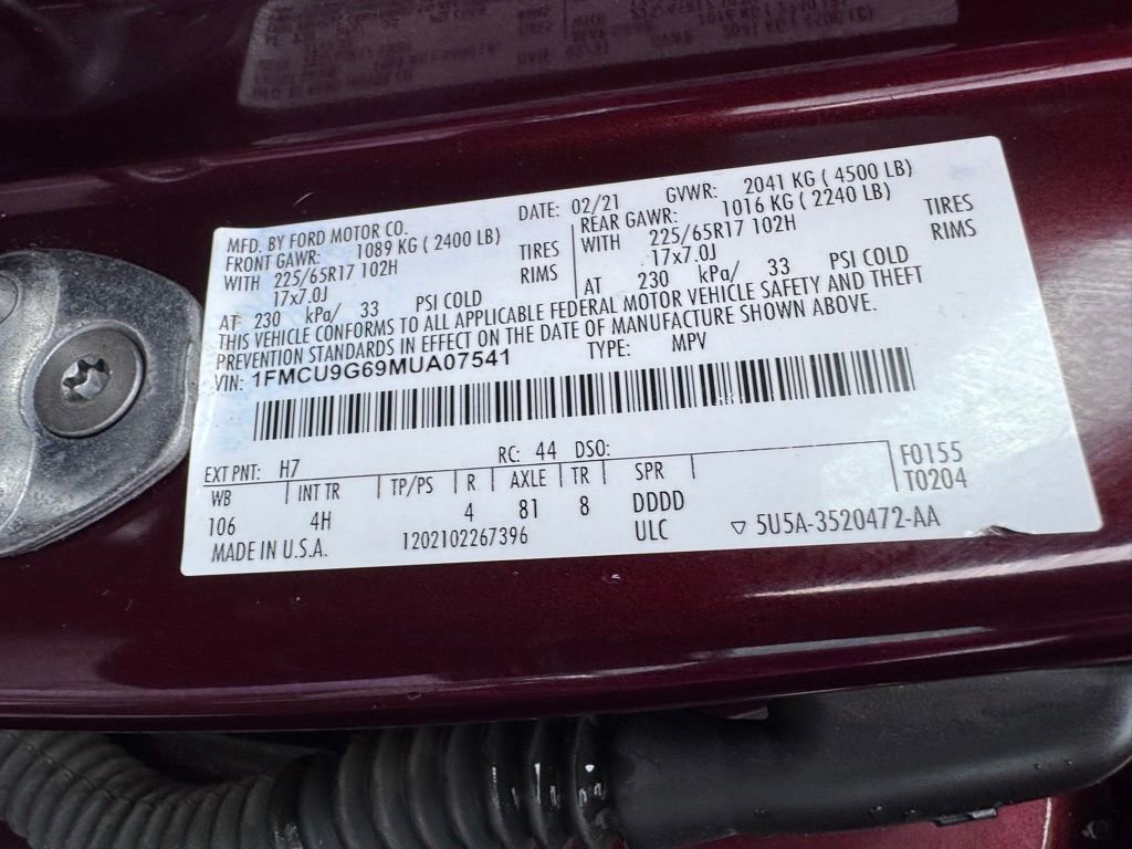 Certified 2021 Ford Escape SE image 36