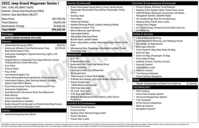 Used 2022 Jeep Grand Wagoneer Series I AWD/4WD image 33