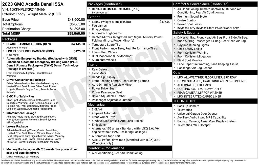 Used 2023 GMC Acadia Denali w/ Black Diamond Edition FWD image 5