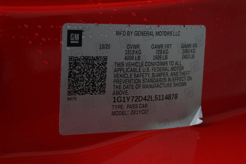 Used 2020 Chevrolet Corvette Stingray Preferred Cpe w/ 2LT Preferred Equipment Group image 44