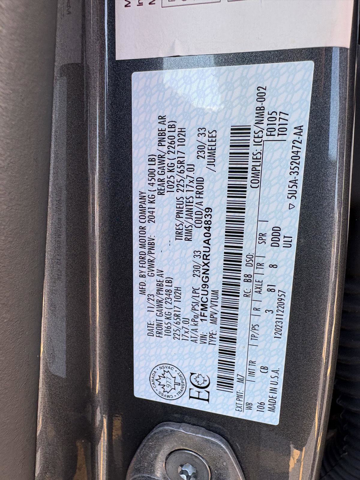 Certified 2024 Ford Escape Active image 17