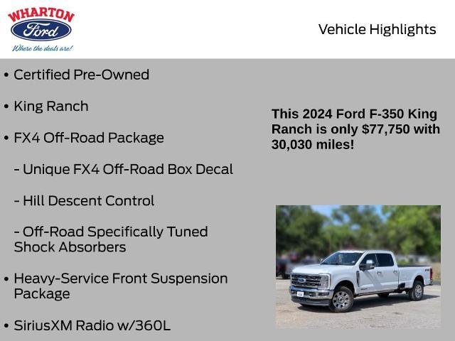 Certified 2024 Ford F350 King Ranch w/ Chrome Package AWD/4WD image 6