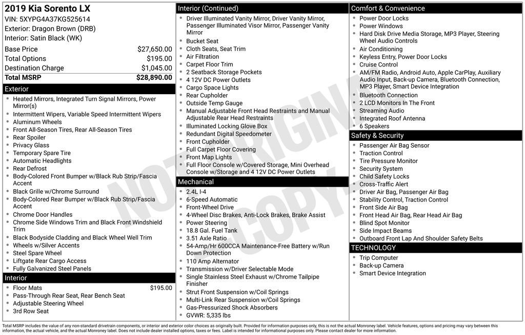 Used 2019 Kia Sorento LX image 34