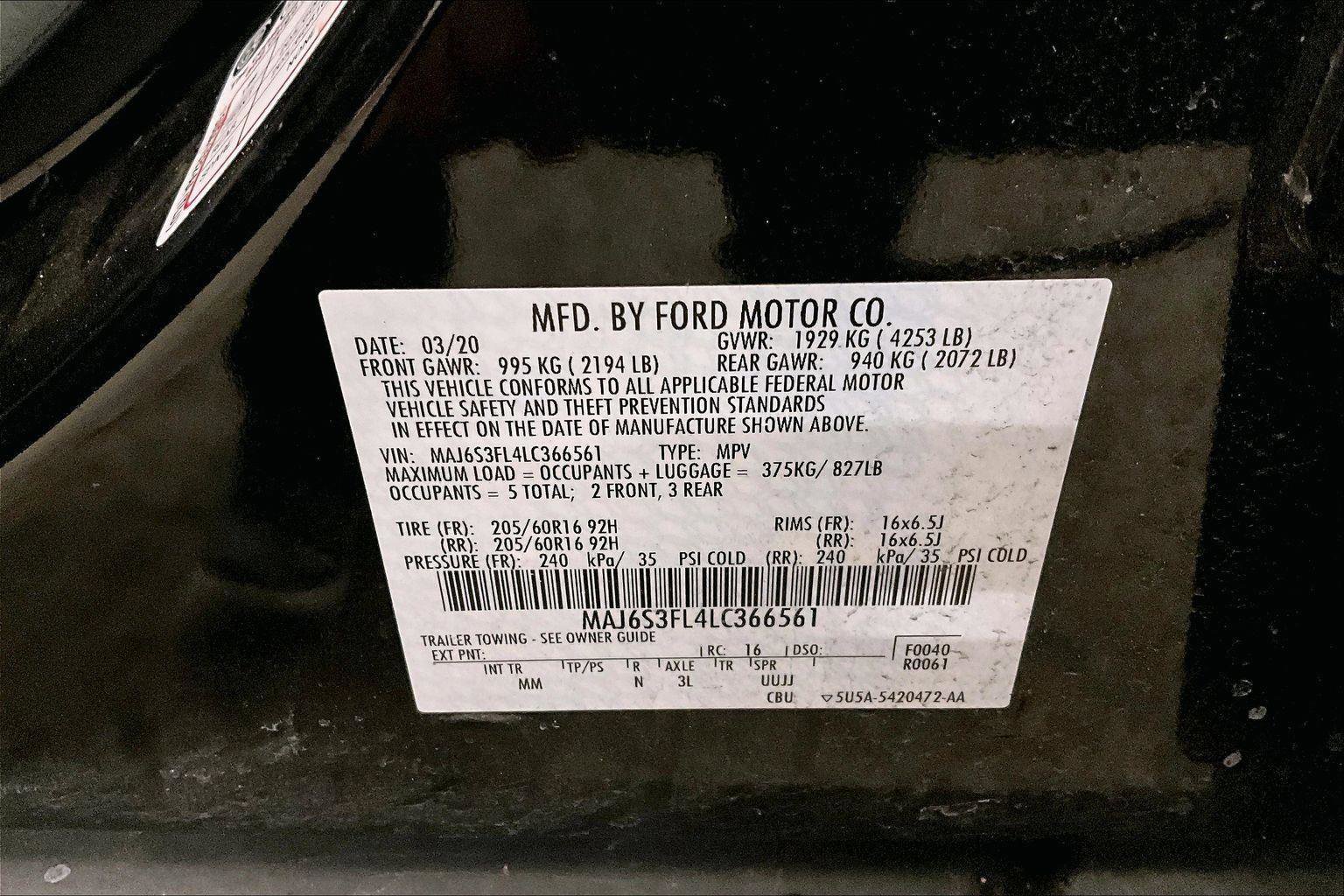 Certified 2020 Ford EcoSport S image 32