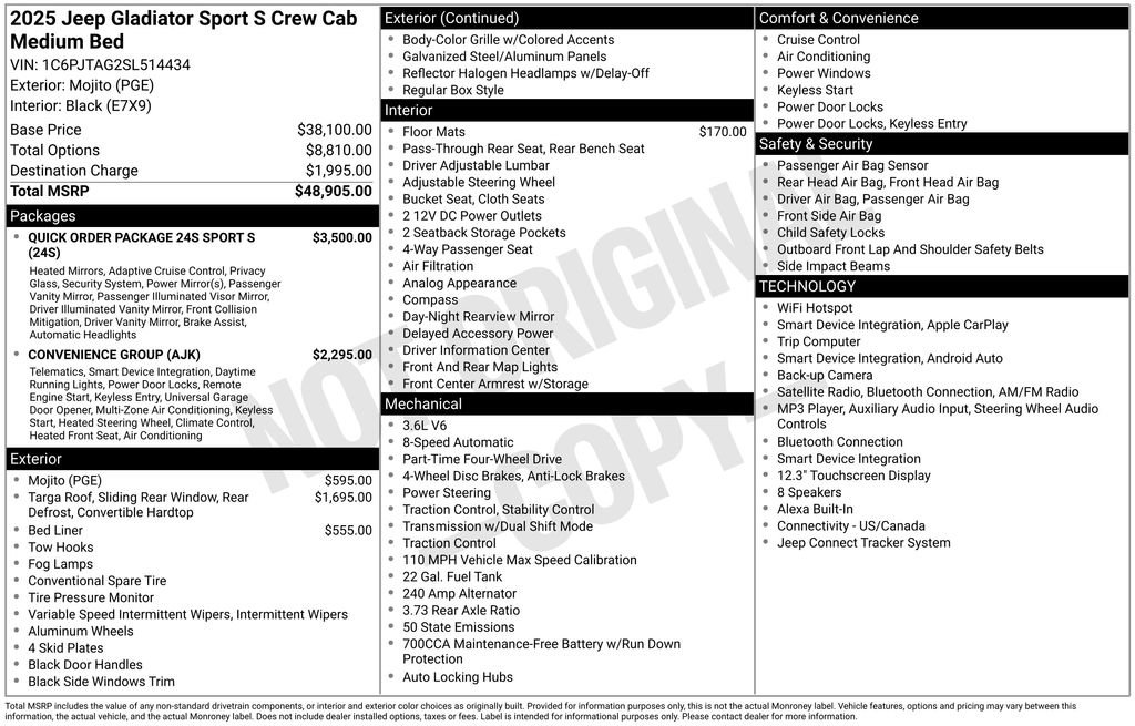 Used 2025 Jeep Gladiator Sport AWD/4WD image 18