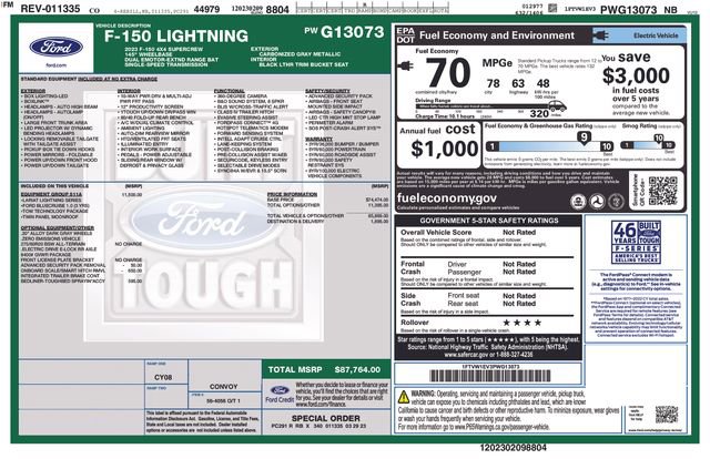 Certified 2023 Ford F150 Lightning Lariat w/ Equipment Group 511A High image 6
