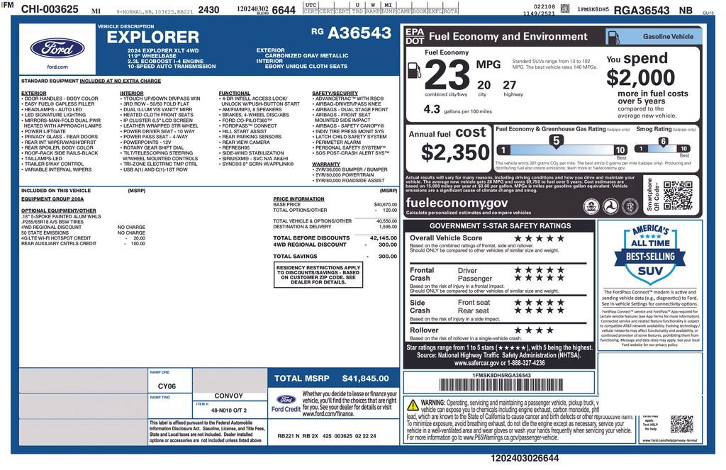 Certified 2024 Ford Explorer XLT AWD/4WD image 32