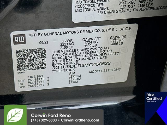 Used 2021 GMC Sierra 1500 SLT w/ X31 Off-Road Package image 34