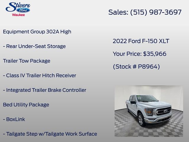 Certified 2022 Ford F150 XLT w/ Equipment Group 302A High AWD/4WD image 22