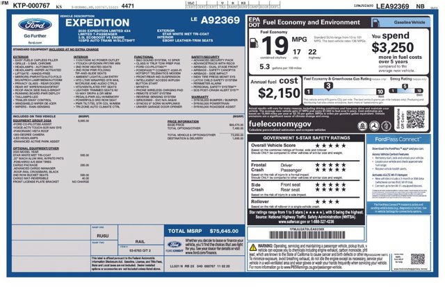 Certified 2020 Ford Expedition Limited w/ Equipment Group 302A AWD/4WD image 2
