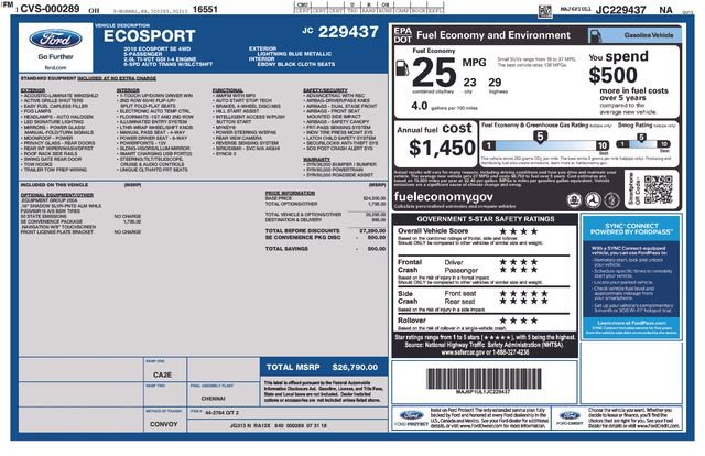 Certified 2018 Ford EcoSport SE w/ SE Convenience Package image 52