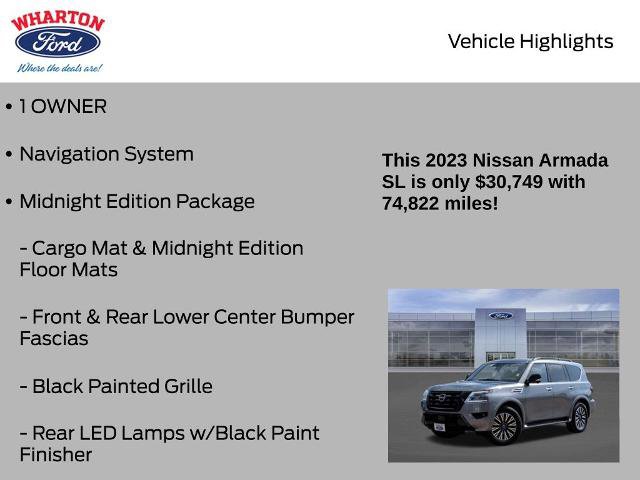 Used 2023 Nissan Armada SL w/ Midnight Edition Package RWD image 6