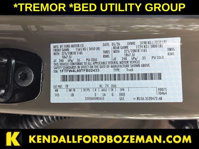 Certified 2026 Ford F150 Tremor w/ Bed Utility Package AWD/4WD image 30