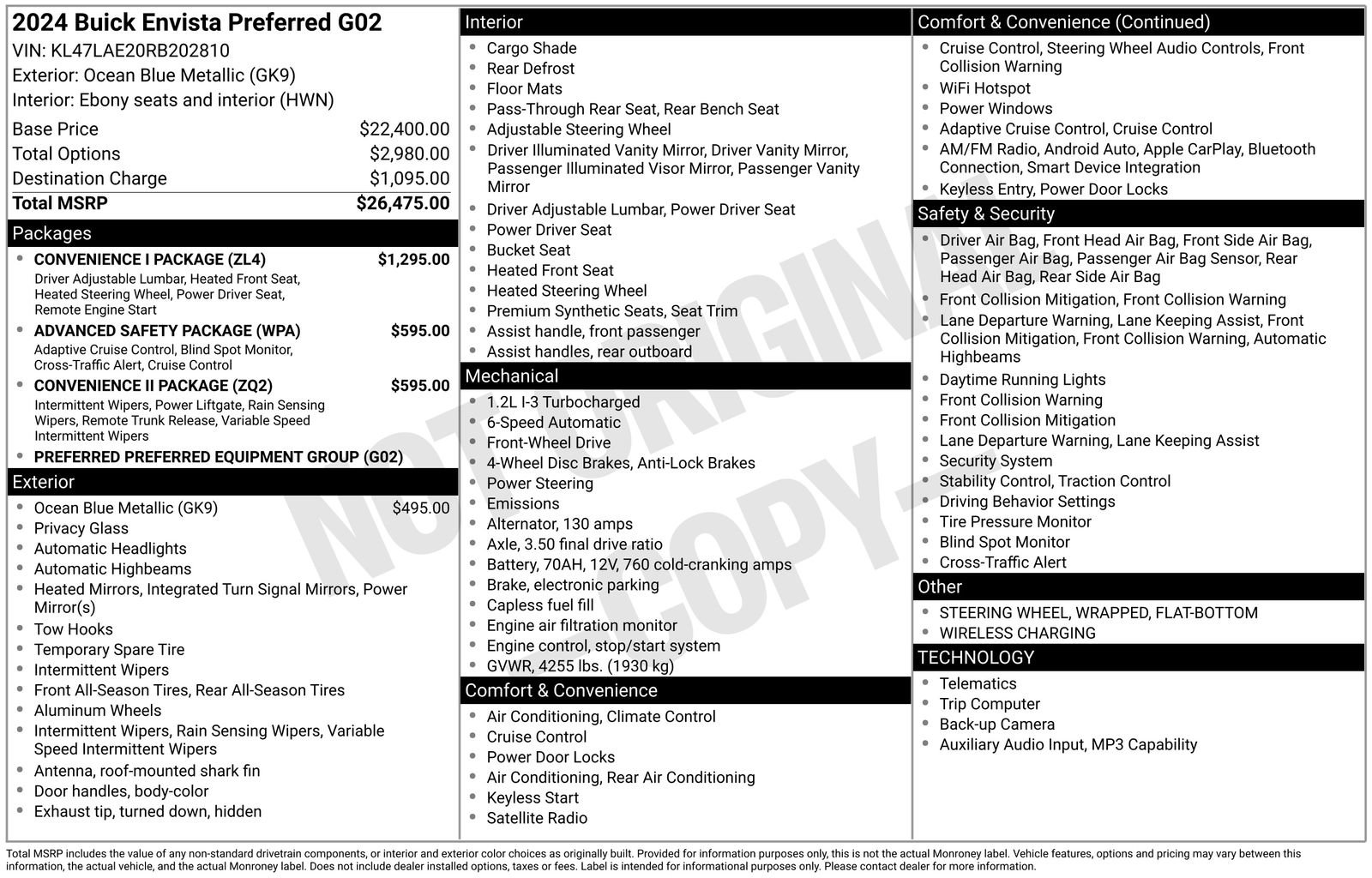 Used 2024 Buick Envista Preferred w/ Convenience I Package FWD image 4