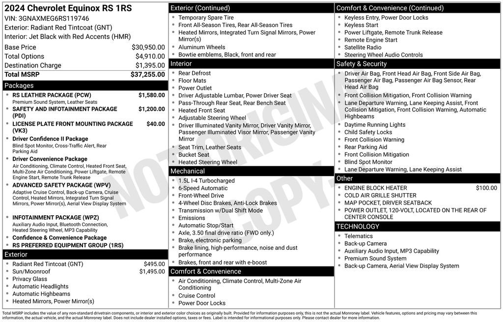 Used 2024 Chevrolet Equinox RS w/ RS Leather Package image 12