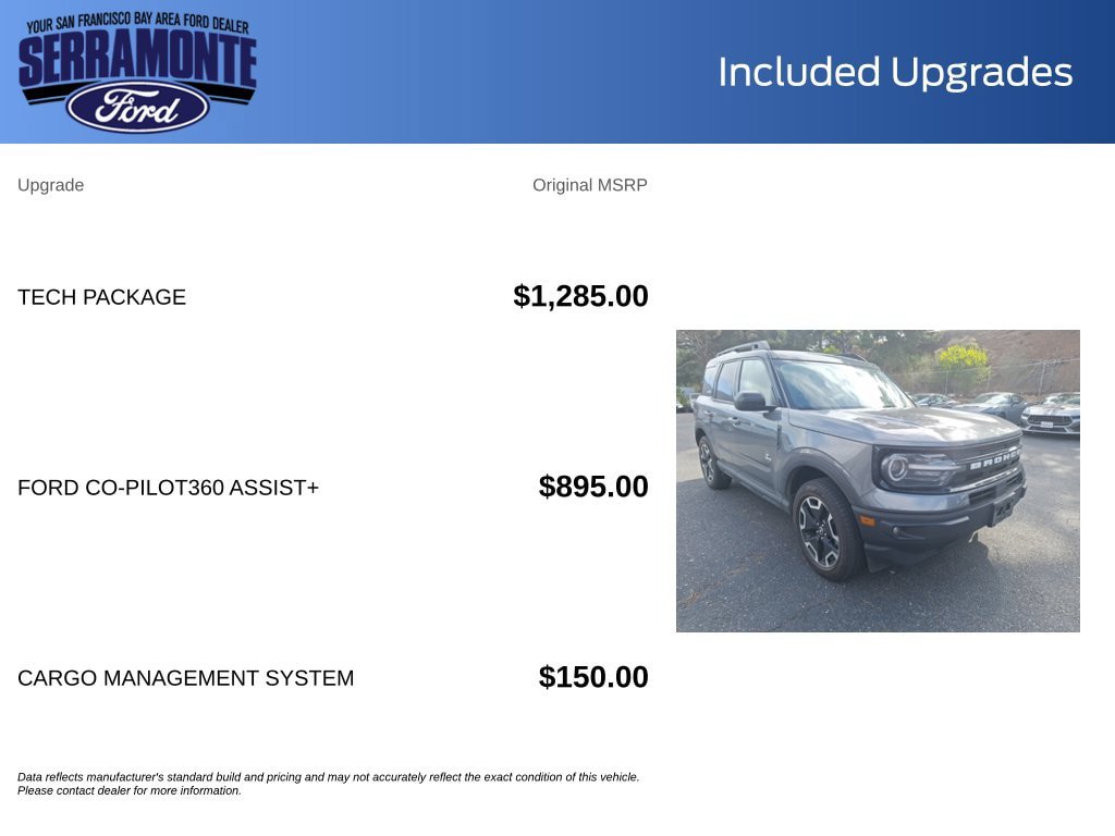 Certified 2022 Ford Bronco Sport Outer Banks w/ Tech Package AWD/4WD image 19