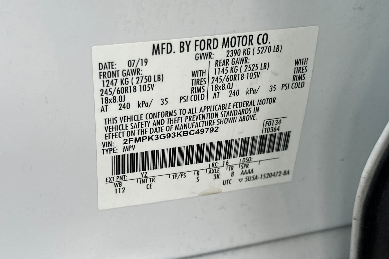 Certified 2019 Ford Edge SE w/ Cargo Accessory Package FWD image 30