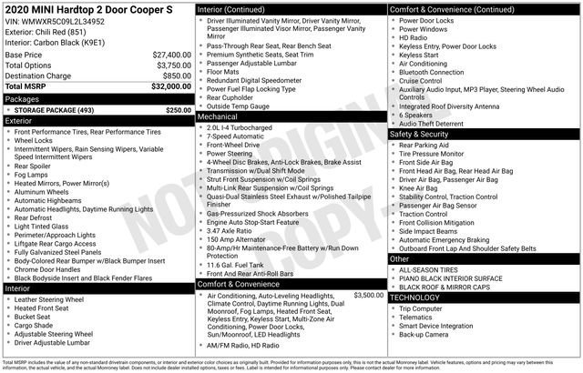 Used 2020 MINI Cooper S w/ Storage Package image 11