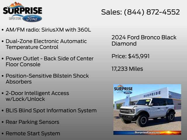 Certified 2024 Ford Bronco Black Diamond w/ Sasquatch Package AWD/4WD image 26