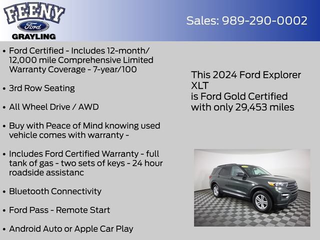 Certified 2024 Ford Explorer XLT w/ Equipment Group 202A AWD/4WD image 5