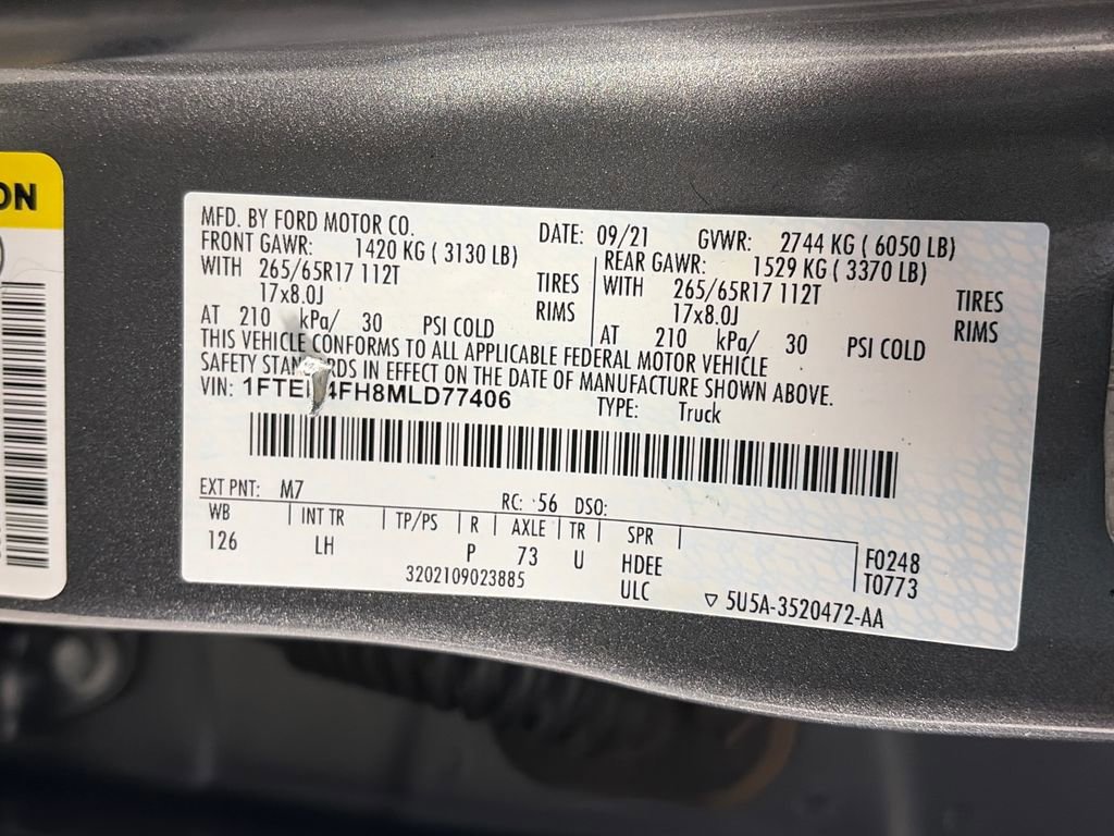 Certified 2021 Ford Ranger XLT w/ Equipment Group 302A High image 9