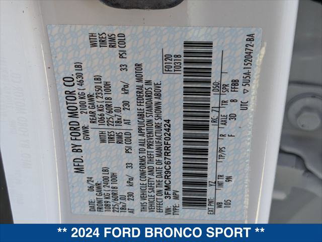 Certified 2024 Ford Bronco Sport Outer Banks w/ Tech Package image 24