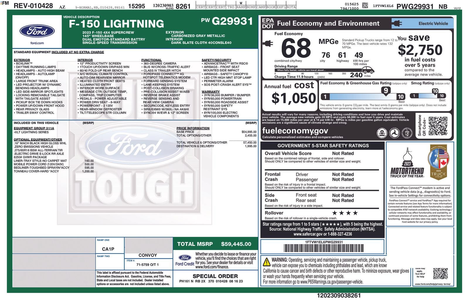 Certified 2023 Ford F150 Lightning XLT AWD/4WD image 36