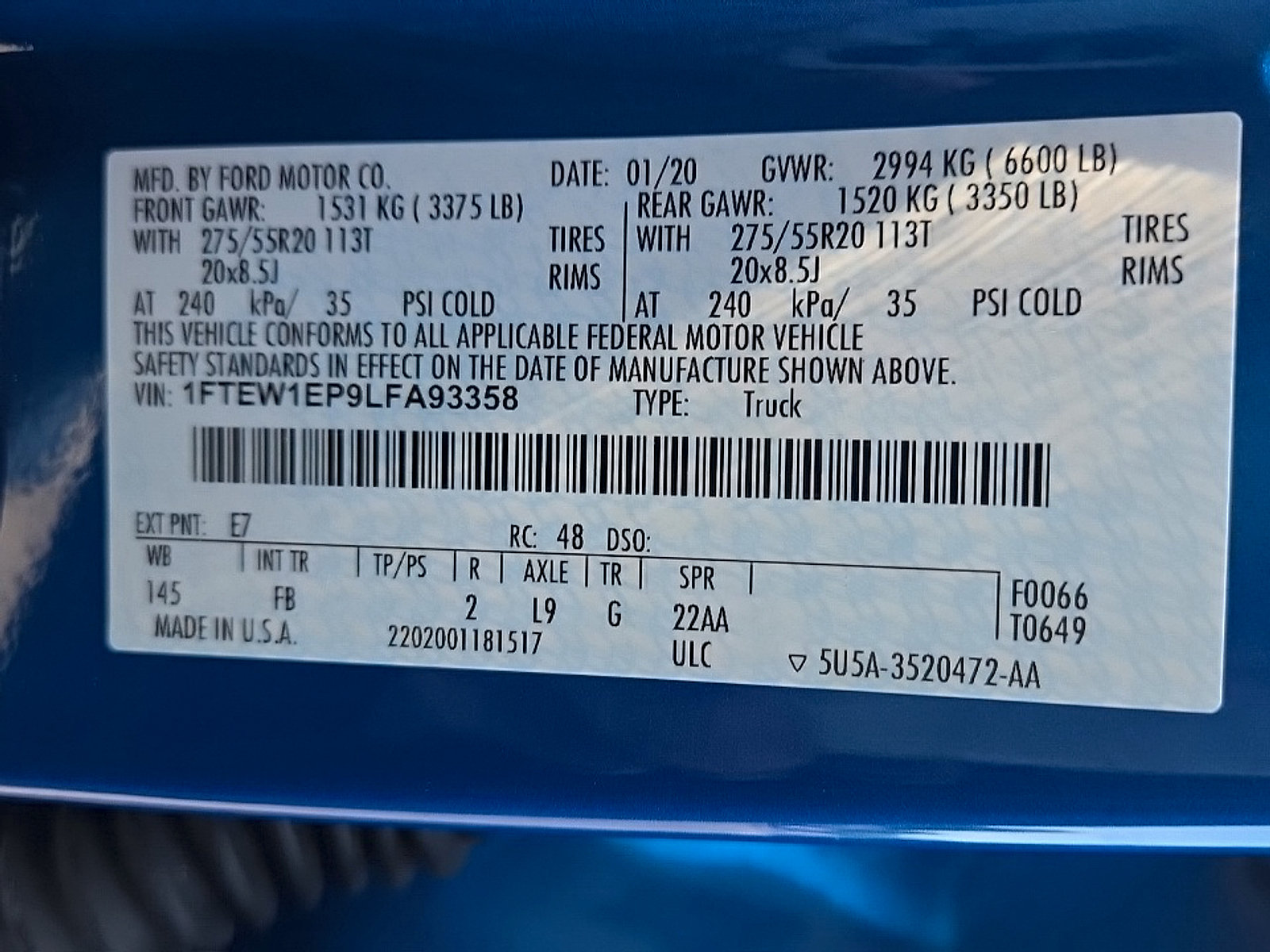 Certified 2020 Ford F150 XLT w/ Equipment Group 302A Luxury AWD/4WD image 24