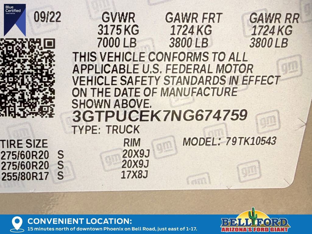 Used 2022 GMC Sierra 1500 Elevation w/ LPO, Elevation Black Package image 32